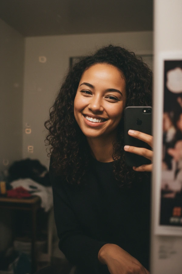 Casual selfie before AI headshot